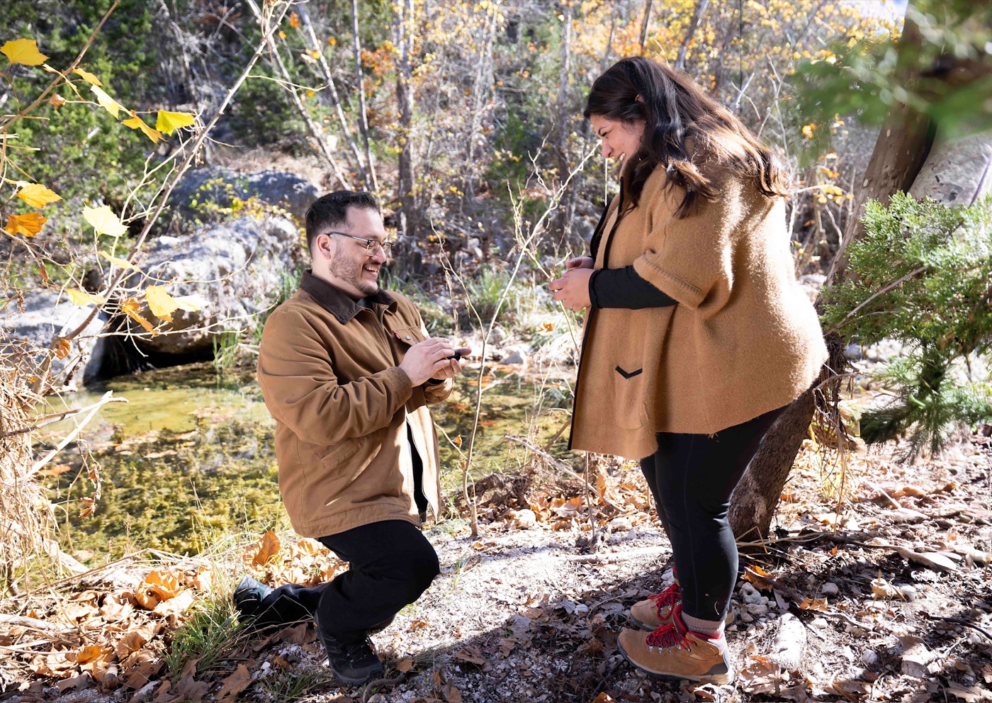 The proposal at Lost Maples